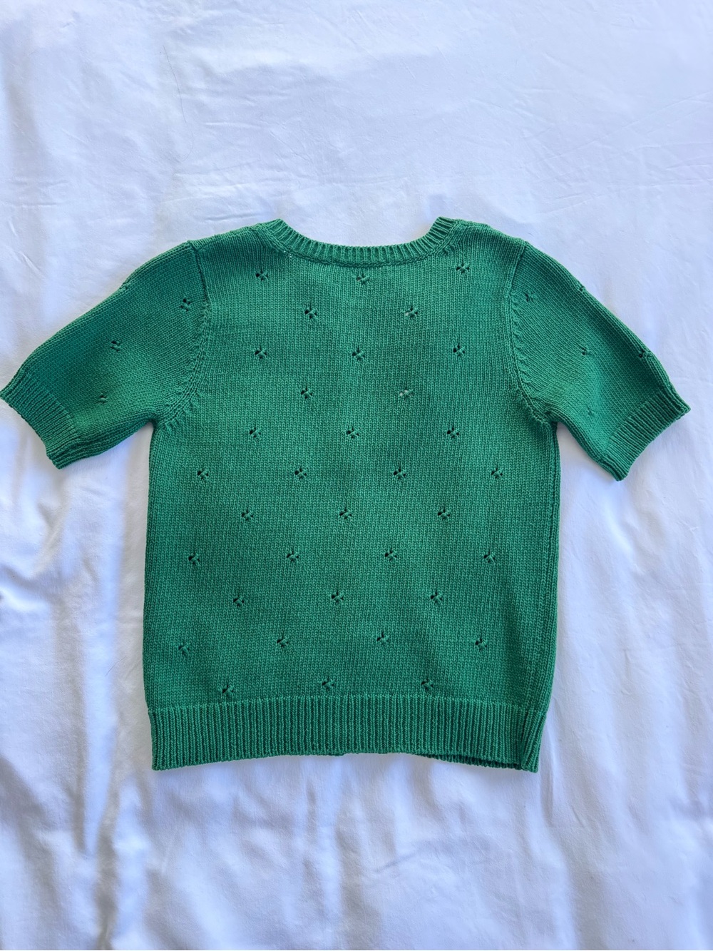 Sezane Kyle Green Short Sleeve Knit Cardigan - Xs - Picture 4 of 5
